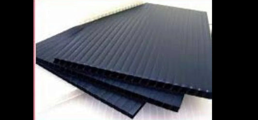 10 Sheets 4mm Correx Black Fluted Polypropylene Sheet 1220mm x 2440mm x 4mm Long Flute