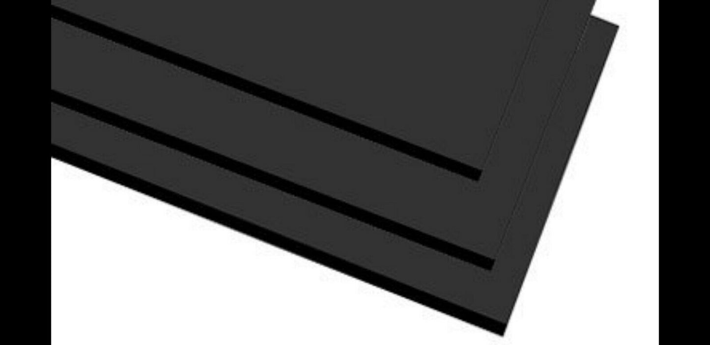 5mm 8ft x 4ft (1220mm x 2440mm) Matt Black Rigid Foam PVC sheet Foamalite Foamex