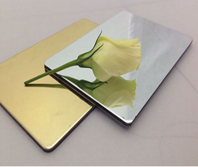 3mm 8ft x 4ft 2440mm x 1220mm Mirror 0.3 Aluminium Composite Printbond ACM Gold or Silver