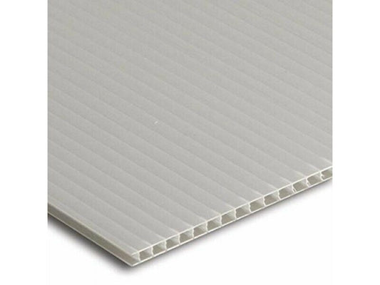 5 Sheets 5mm Correx White Fluted Polypropylene Sheet 1220mm x 2440mm x 5mm Long Flute