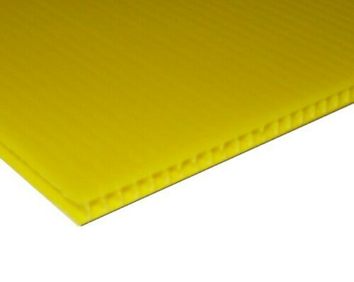 10 Sheets 4mm Correx Yellow Fluted Polypropylene Sheet 1220mm x 2440mm x 4mm Long Flute